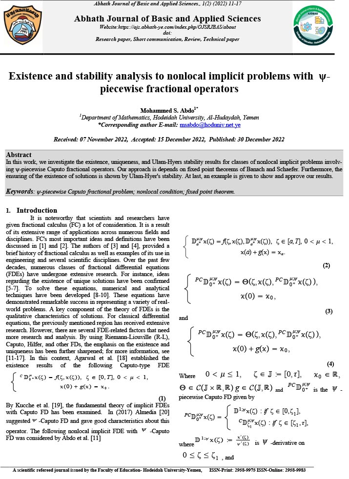 Existence and stability analysis to nonlocal implicit problems with  ψ-piecewise fractional operators